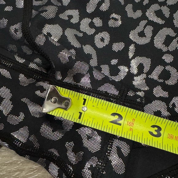 WodBottom Women's Athletic Shorts - Black and Silver Leopard Print - Picture 2 of 3